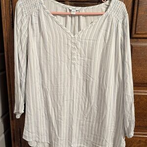 Sonoma White and Blue Striped Top